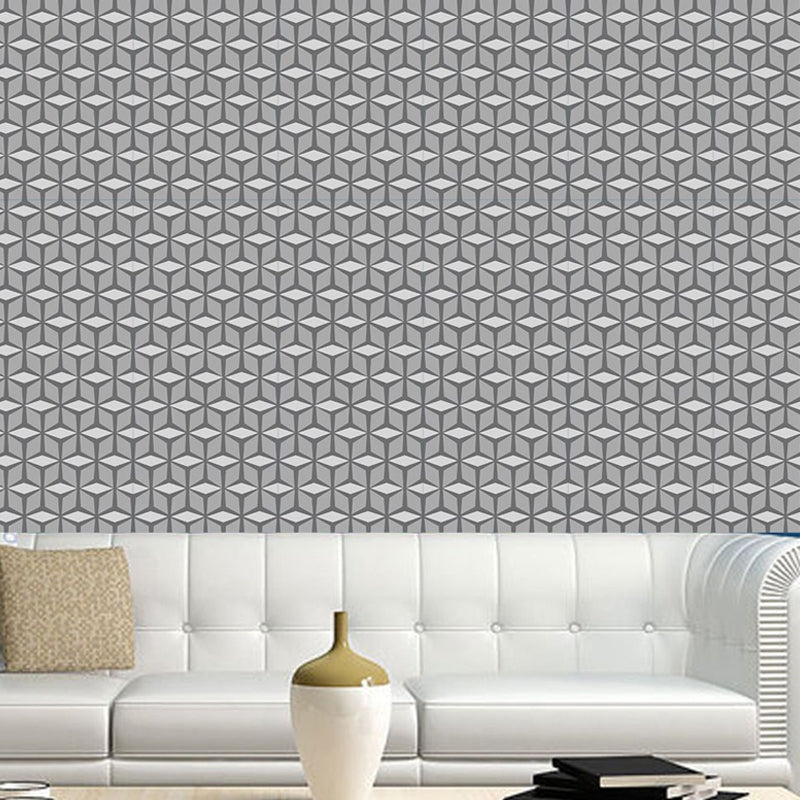 3D Effect Cube Wallpapers Modernism PVC Self Sticking Wall Covering for Dining Room Clearhalo 'Wall Decor' 'Wallpaper' 1922148