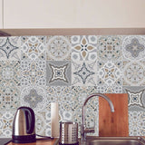 Adhesive Moroccan Tile Wallpaper Panels Boho-Chic PVC Wall Covering, 8' L x 8" W Clearhalo 'Wall Decor' 'Wallpaper' 1922367