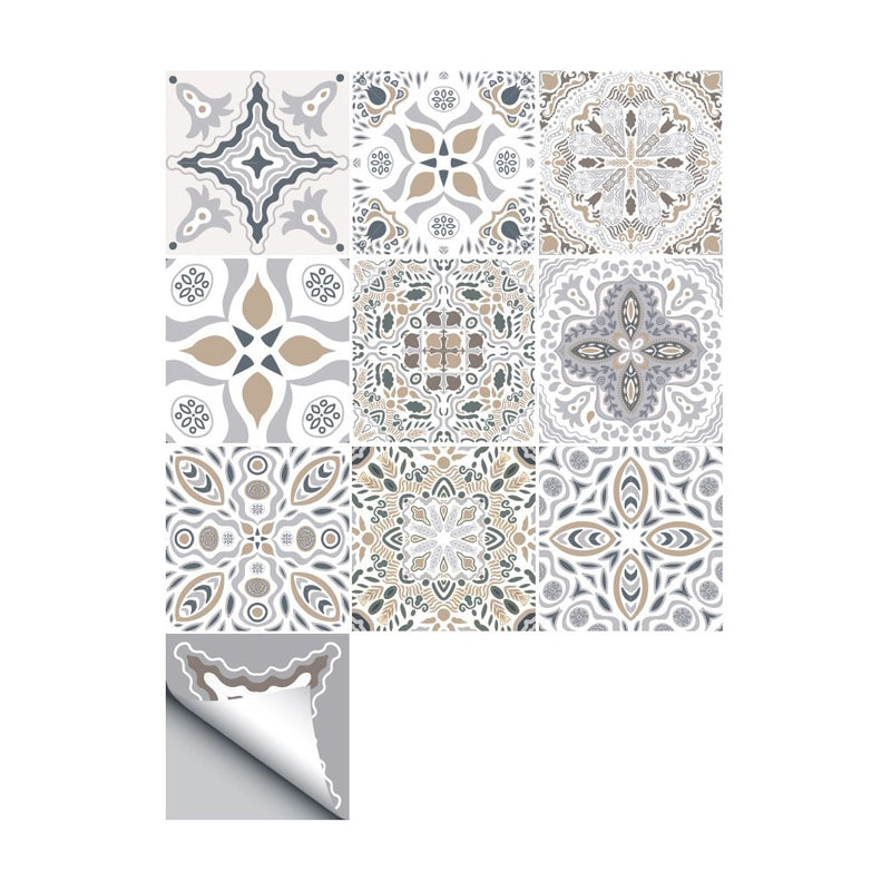 Adhesive Moroccan Tile Wallpaper Panels Boho-Chic PVC Wall Covering, 8' L x 8" W Clearhalo 'Wall Decor' 'Wallpaper' 1922368