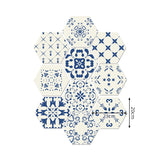 Adhesive Flower-Like Tile Wallpapers Blue Bohemian Wall Art for Living Room, 9' L x 8" W Clearhalo 'Wall Decor' 'Wallpaper' 1922419