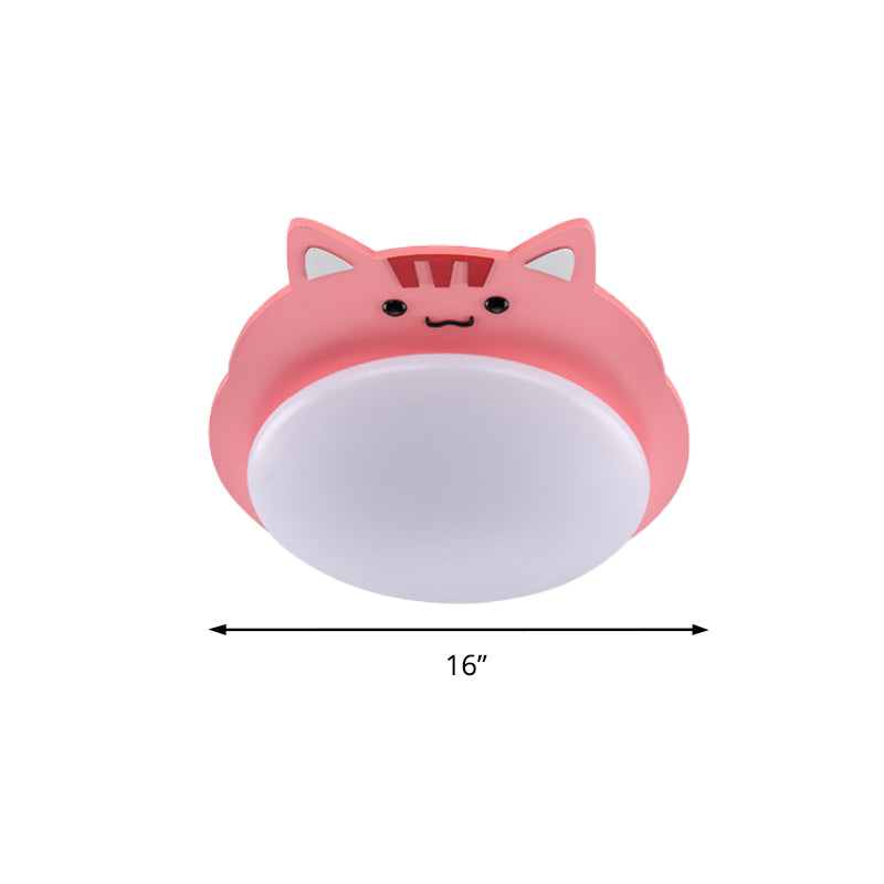 Fatty Animal Kid Bedroom Ceiling Light Acrylic Cartoon Long Life LED Flush Mount Light Clearhalo 'Ceiling Lights' 'Close To Ceiling Lights' 'Close to ceiling' 'Flush mount' Lighting' 192244