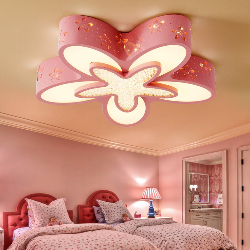 Starfish Shape Kindergarten Flush Mount Ceiling Light Acrylic Cartoon Ceiling Light Fixture Pink Clearhalo 'Ceiling Lights' 'Close To Ceiling Lights' 'Close to ceiling' 'Flush mount' Lighting' 192252