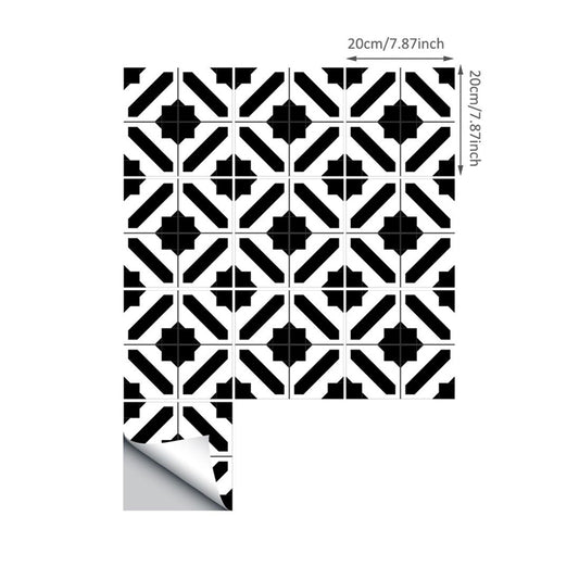 Black Checkered Wallpaper Panel Set Self-Adhesive Contemporary Washroom Wall Decor Clearhalo 'Modern wall decor' 'Modern' 'Wallpaper' Wall Decor' 1922523