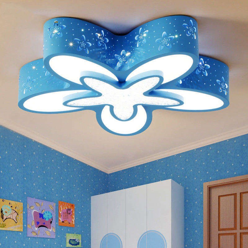 Starfish Shape Kindergarten Flush Mount Ceiling Light Acrylic Cartoon Ceiling Light Fixture Blue White Clearhalo 'Ceiling Lights' 'Close To Ceiling Lights' 'Close to ceiling' 'Flush mount' Lighting' 192257