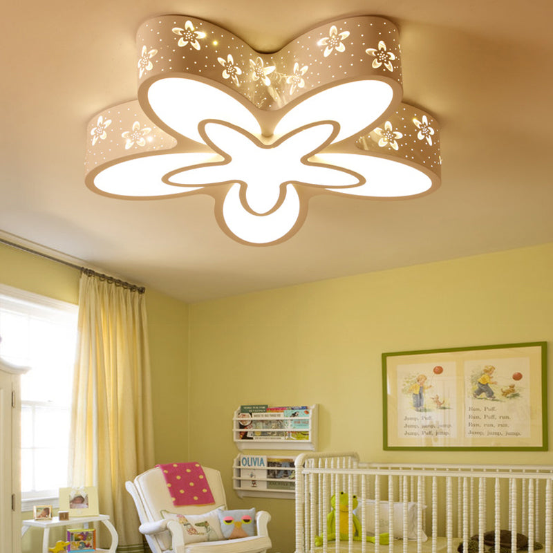 Starfish Shape Kindergarten Flush Mount Ceiling Light Acrylic Cartoon Ceiling Light Fixture Yellow Clearhalo 'Ceiling Lights' 'Close To Ceiling Lights' 'Close to ceiling' 'Flush mount' Lighting' 192260