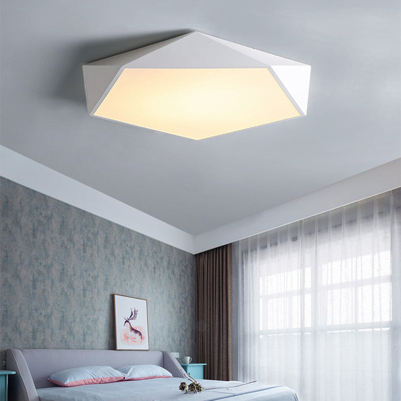 Acrylic Pentagon Slim Ceiling Light Nordic Design LED Flush Mount Light for Bathroom White Clearhalo 'Ceiling Lights' 'Close To Ceiling Lights' 'Close to ceiling' 'Flush mount' Lighting' 192265