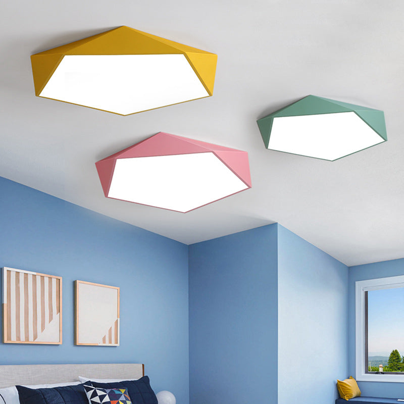 Acrylic Pentagon Slim Ceiling Light Nordic Design LED Flush Mount Light for Bathroom Clearhalo 'Ceiling Lights' 'Close To Ceiling Lights' 'Close to ceiling' 'Flush mount' Lighting' 192267