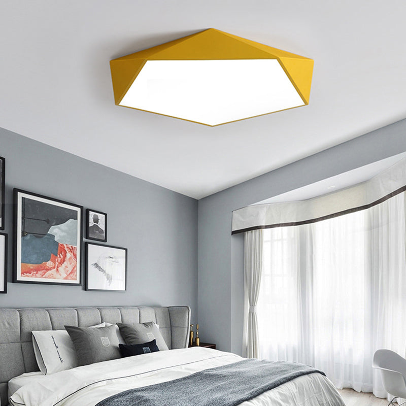 Acrylic Pentagon Slim Ceiling Light Nordic Design LED Flush Mount Light for Bathroom Yellow Clearhalo 'Ceiling Lights' 'Close To Ceiling Lights' 'Close to ceiling' 'Flush mount' Lighting' 192268