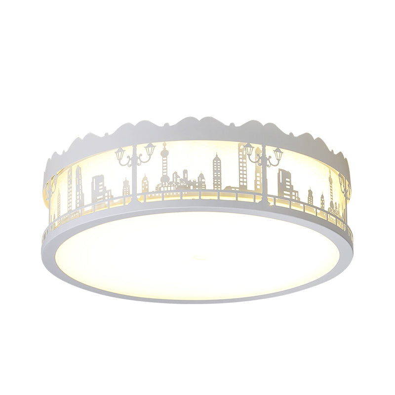 Chic Modern Circle Ceiling Light Fixture Acrylic Flush Mount Ceiling Light in White for Nursing room Clearhalo 'Ceiling Lights' 'Close To Ceiling Lights' 'Close to ceiling' 'Flush mount' Lighting' 192286