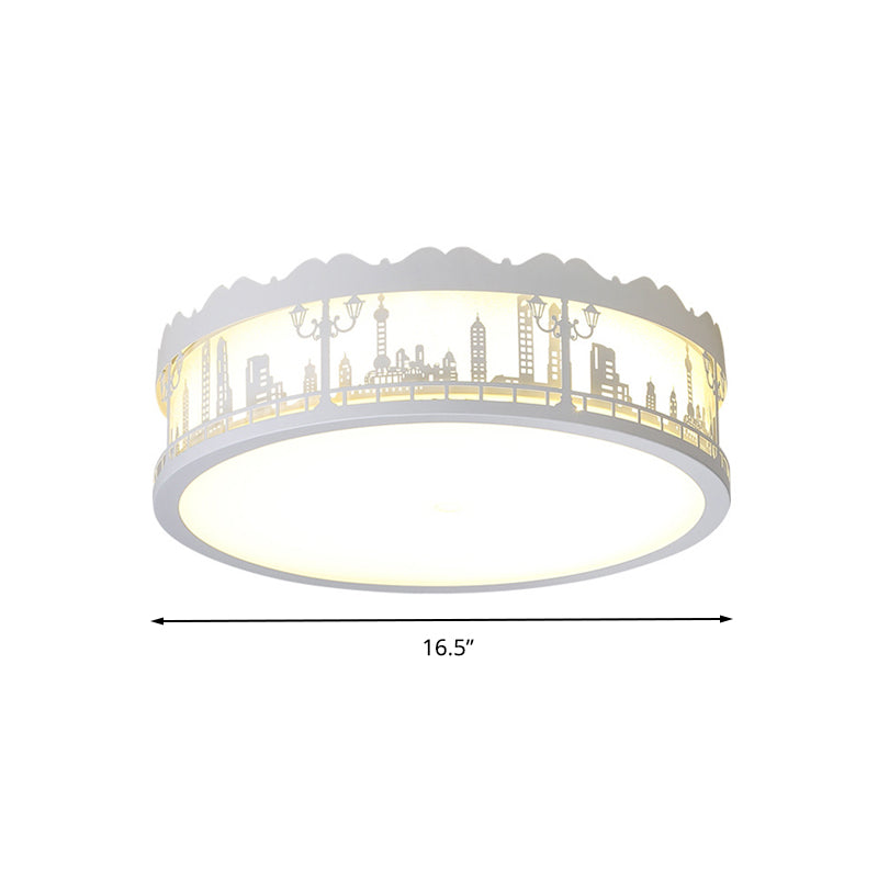 Chic Modern Circle Ceiling Light Fixture Acrylic Flush Mount Ceiling Light in White for Nursing room Clearhalo 'Ceiling Lights' 'Close To Ceiling Lights' 'Close to ceiling' 'Flush mount' Lighting' 192287