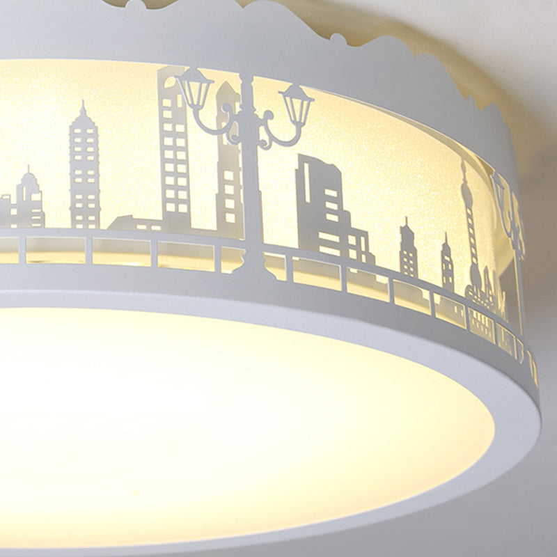 Chic Modern Circle Ceiling Light Fixture Acrylic Flush Mount Ceiling Light in White for Nursing room Clearhalo 'Ceiling Lights' 'Close To Ceiling Lights' 'Close to ceiling' 'Flush mount' Lighting' 192289