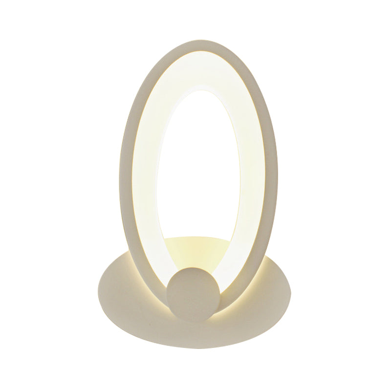 Egg Shaped Wall Light Simple Style Acrylic LED Wall Sconce in White for Bedside Clearhalo 'Wall Lamps & Sconces' 'Wall Lights' Lighting' 192310