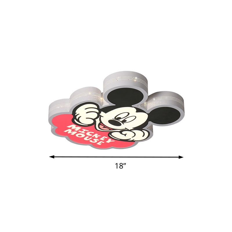 Animal Cartoon Mouse Ceiling Lamp Metal LED Ceiling Mount Light in Black for Amusement Park Clearhalo 'Ceiling Lights' 'Close To Ceiling Lights' 'Close to ceiling' 'Flush mount' Lighting' 192323