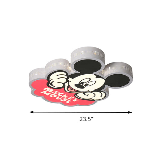 Animal Cartoon Mouse Ceiling Lamp Metal LED Ceiling Mount Light in Black for Amusement Park Clearhalo 'Ceiling Lights' 'Close To Ceiling Lights' 'Close to ceiling' 'Flush mount' Lighting' 192324