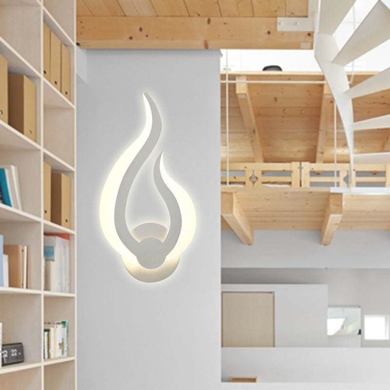 Creative Fire Shaped Wall Light Acrylic Whit LED Wall Sconce for Kitchen Dining Room White C Clearhalo 'Wall Lamps & Sconces' 'Wall Lights' Lighting' 192396