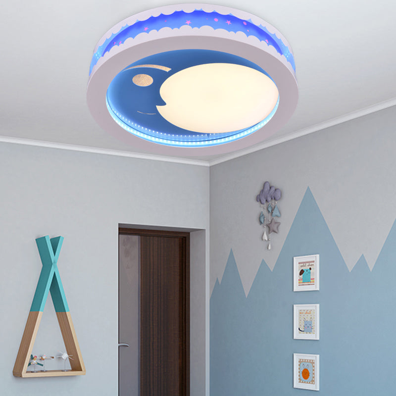 Circle Kid Bedroom Ceiling Light Fixture Acrylic ,shopify Art Deco LED Flush Ceiling Lights Clearhalo 'Ceiling Lights' 'Close To Ceiling Lights' 'Lighting' 192401_5cbef1dd-a18e-411c-8bce-5b88f2508276