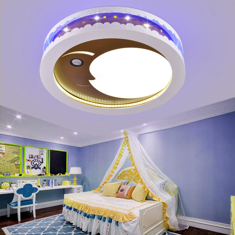 Circle Kid Bedroom Ceiling Light Fixture Acrylic ,shopify Art Deco LED Flush Ceiling Lights Gold Clearhalo 'Ceiling Lights' 'Close To Ceiling Lights' 'Lighting' 192404_a699d8d9-10d3-4b1f-a577-9d6e854afd6a