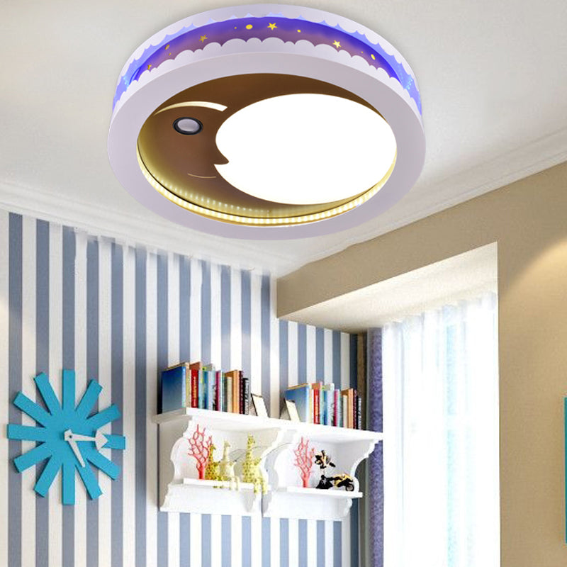 Circle Kid Bedroom Ceiling Light Fixture Acrylic ,shopify Art Deco LED Flush Ceiling Lights Clearhalo 'Ceiling Lights' 'Close To Ceiling Lights' 'Lighting' 192405_ebdd9503-a168-4e71-bbf0-580f53bd3cfa