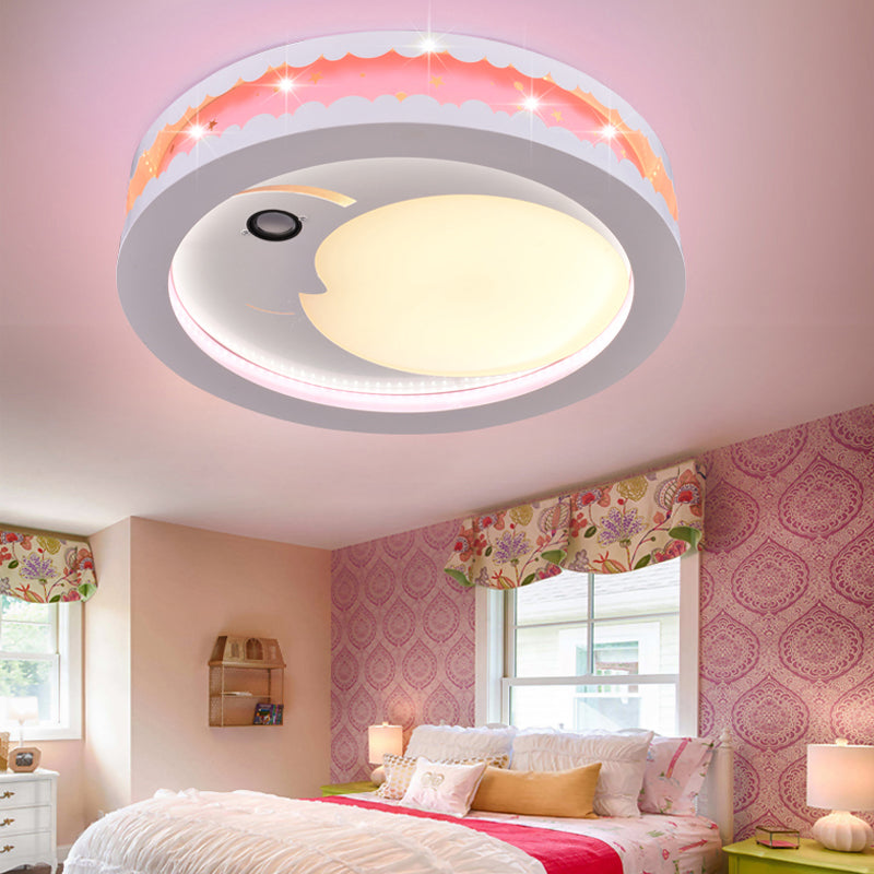 Circle Kid Bedroom Ceiling Light Fixture Acrylic ,shopify Art Deco LED Flush Ceiling Lights Pink Clearhalo 'Ceiling Lights' 'Close To Ceiling Lights' 'Lighting' 192407_df966a8d-74ea-45ee-b0ea-915cc309fe5f