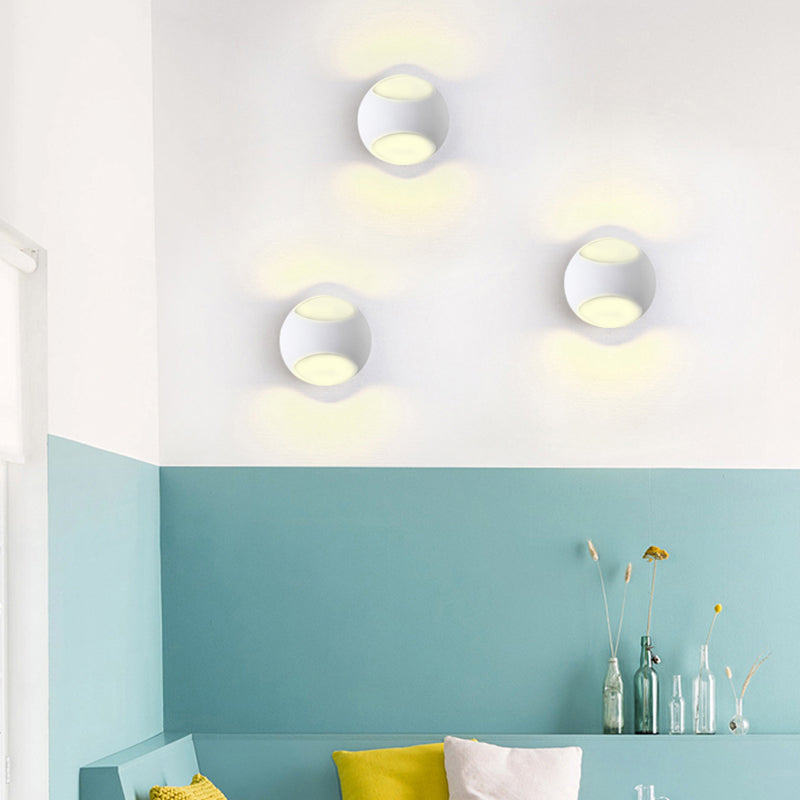 Simple Style Half-Globe Wall Light Plastic Single Head Wall Sconce for Study Room White Clearhalo 'Wall Lamps & Sconces' 'Wall Lights' Lighting' 192410