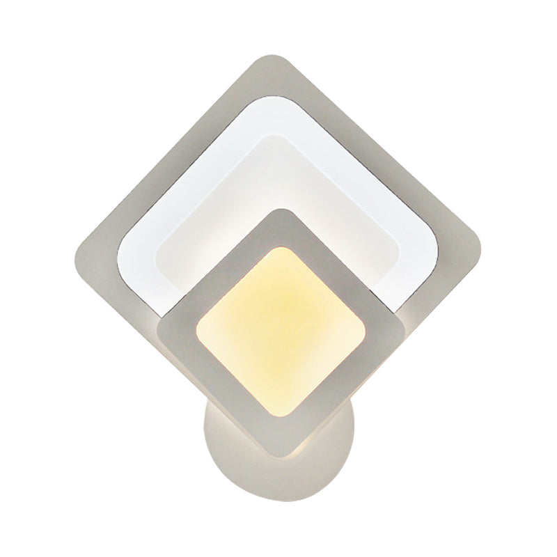 Modern White LED Wall Light Slim Panel Acrylic Sconce Light for Bedroom Living Room Clearhalo 'Wall Lamps & Sconces' 'Wall Lights' Lighting' 192438