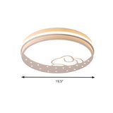 Lovely Circle LED Flush Ceiling Light with Moon & Rabbit Metal Whit Ceiling Lamp for Kindergarten Clearhalo 'Ceiling Lights' 'Close To Ceiling Lights' 'Close to ceiling' 'Flush mount' Lighting' 192485