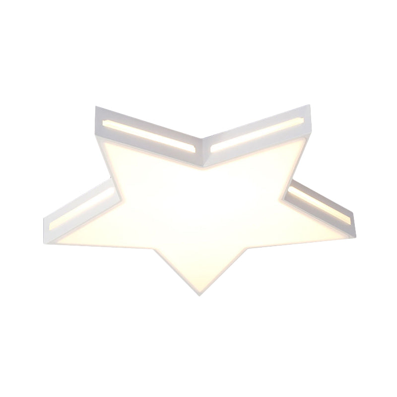 White Star Shaped Flush Ceiling Light Modern Acrylic LED Ceiling Lamp for Boys Bedroom Clearhalo 'Ceiling Lights' 'Close To Ceiling Lights' 'Close to ceiling' 'Flush mount' Lighting' 192557