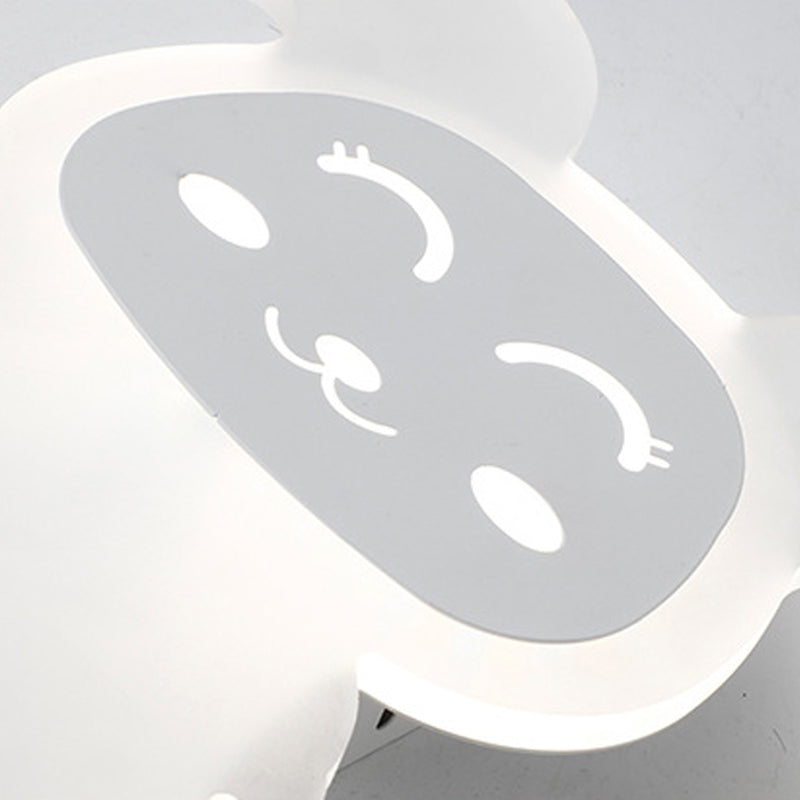 Animal Baby Bunny Flush Ceiling Light Acrylic LED Ceiling Lamp in White for Baby Boys Bedroom Clearhalo 'Ceiling Lights' 'Close To Ceiling Lights' 'Close to ceiling' 'Semi-flushmount' Lighting' 192674