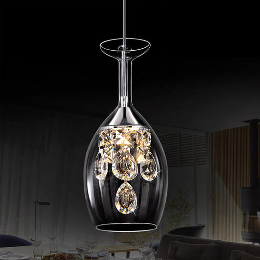 Dome Clear Glass Shade Pendant Light Crystal Accents Ceiling Light Clearhalo 'Ceiling Lights' 'Modern Pendants' 'Modern' 'Pendant Lights' 'Pendants' Lighting' 1926884