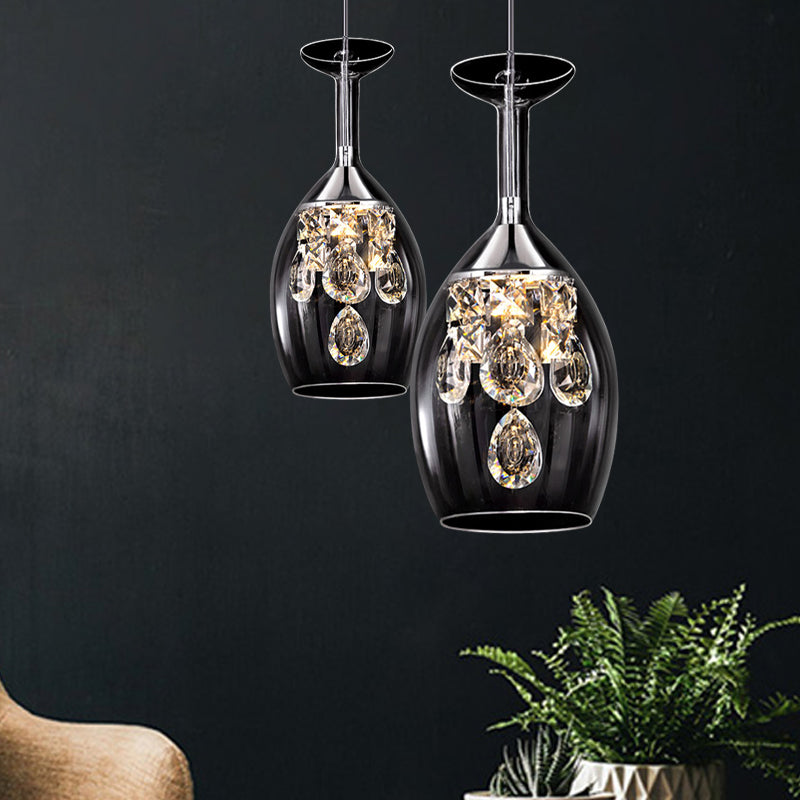 Dome Clear Glass Shade Pendant Light Crystal Accents Ceiling Light Clearhalo 'Ceiling Lights' 'Modern Pendants' 'Modern' 'Pendant Lights' 'Pendants' Lighting' 1926886