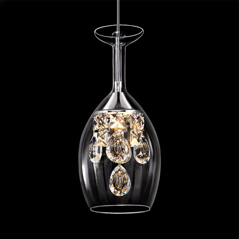 Dome Clear Glass Shade Pendant Light Crystal Accents Ceiling Light Clearhalo 'Ceiling Lights' 'Modern Pendants' 'Modern' 'Pendant Lights' 'Pendants' Lighting' 1926887