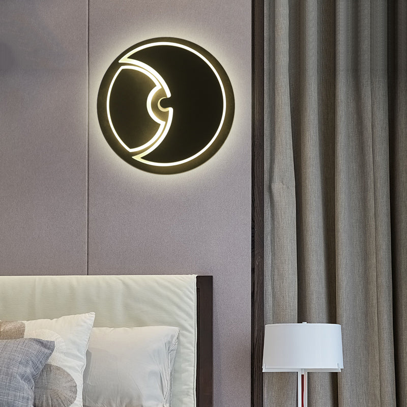 Round Kids Bedroom Wall Light with Crescent Acrylic Modern LED Wall Sconce Clearhalo 'Wall Lamps & Sconces' 'Wall Lights' Lighting' 192702