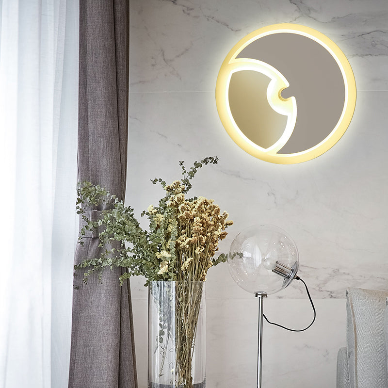 Round Kids Bedroom Wall Light with Crescent Acrylic Modern LED Wall Sconce Clearhalo 'Wall Lamps & Sconces' 'Wall Lights' Lighting' 192706