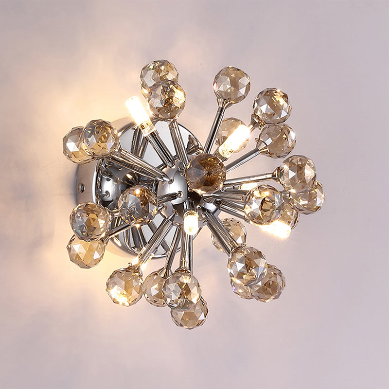 Sputnik Flushmount Light Crystal Ball Ceiling Light in Polished Chrome Clearhalo 'Modern wall lights' 'Modern' 'Wall Lamps & Sconces' 'Wall Lights' Lighting' 1927210