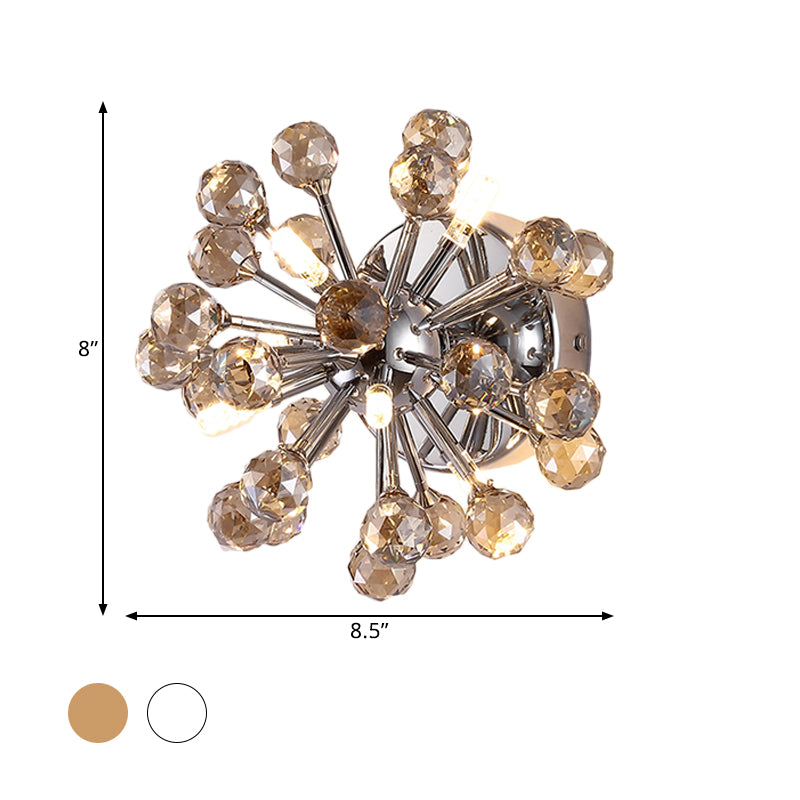 Sputnik Flushmount Light Crystal Ball Ceiling Light in Polished Chrome Clearhalo 'Modern wall lights' 'Modern' 'Wall Lamps & Sconces' 'Wall Lights' Lighting' 1927211