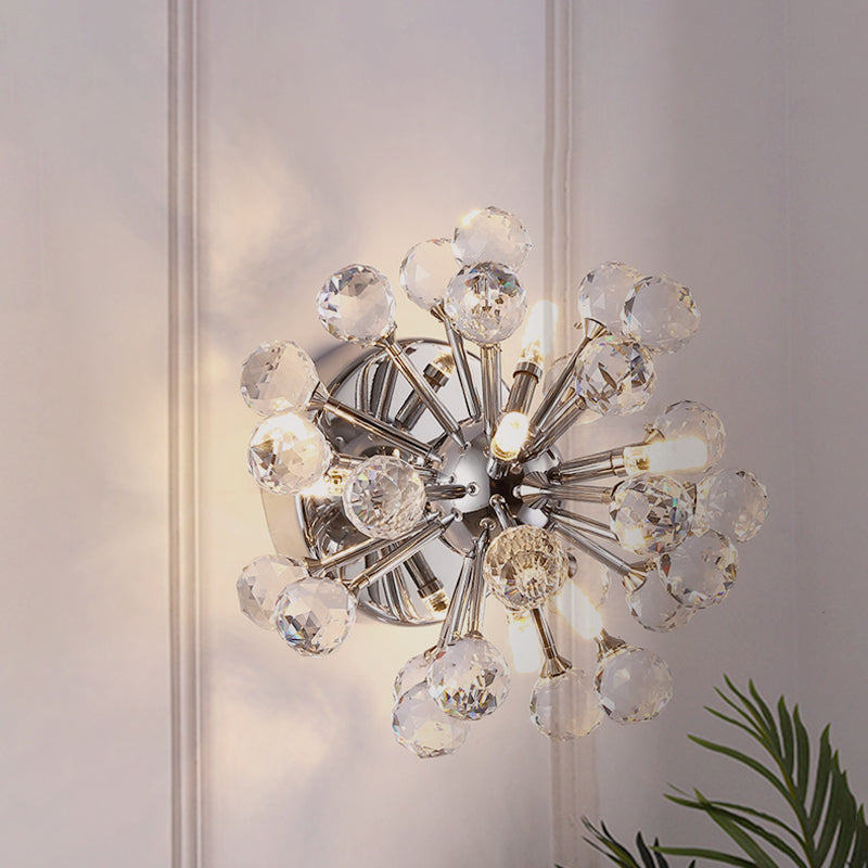 Sputnik Flushmount Light Crystal Ball Ceiling Light in Polished Chrome Clearhalo 'Modern wall lights' 'Modern' 'Wall Lamps & Sconces' 'Wall Lights' Lighting' 1927213