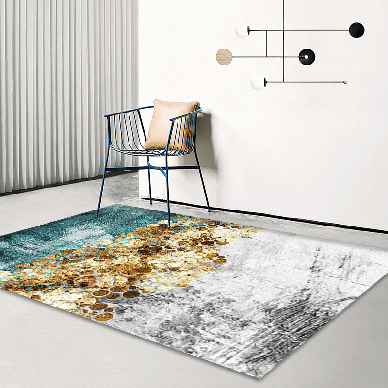 Glittering Pastel Color Abstract Rug Polypropylene Modern Area Carpet Pet Friendly Non-Slip Backing Rug for Living Room Green Clearhalo 'Area Rug' 'Modern' 'Rugs' Rug' 1927330