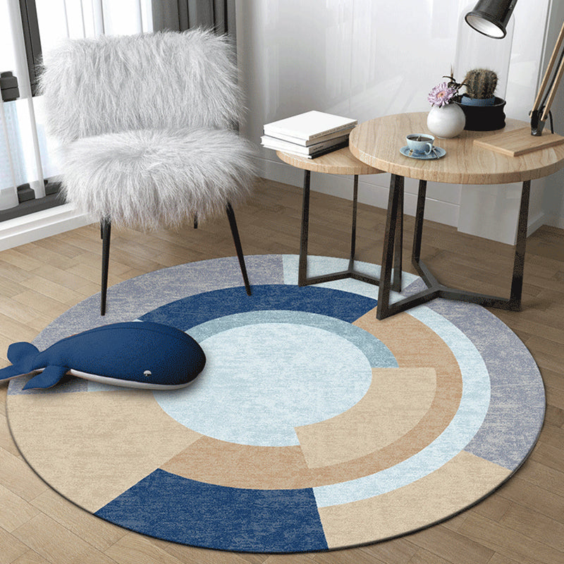 Unique Abstract Colorblock Area Rug Multi Colored Creative Carpet Polyester Washable Rug for Living Room Dark Brown Clearhalo 'Area Rug' 'Rug' 1927424