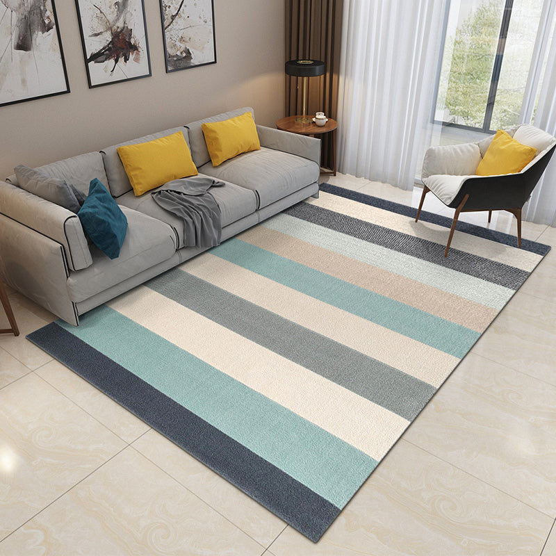 Minimalism Line Art Indoor Rug Dark Color Synthetics Rug Anti-Slip Pet Friendly Carpet for Family Room Light Blue Clearhalo 'Area Rug' 'Modern' 'Rugs' Rug' 1927442