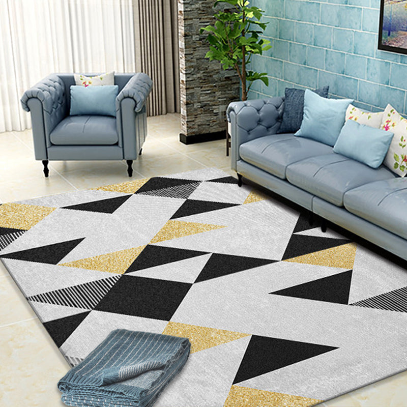 Special Geometrical Colorblock Rug Bright Modern Style Rug Polypropylene Stain Resistant Machine Wash Carpet for Home Dark Gray Clearhalo 'Area Rug' 'Modern' 'Rugs' Rug' 1927643