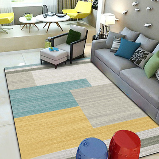 Special Geometrical Colorblock Rug Bright Modern Style Rug Polypropylene Stain Resistant Machine Wash Carpet for Home Yellow Clearhalo 'Area Rug' 'Modern' 'Rugs' Rug' 1927644