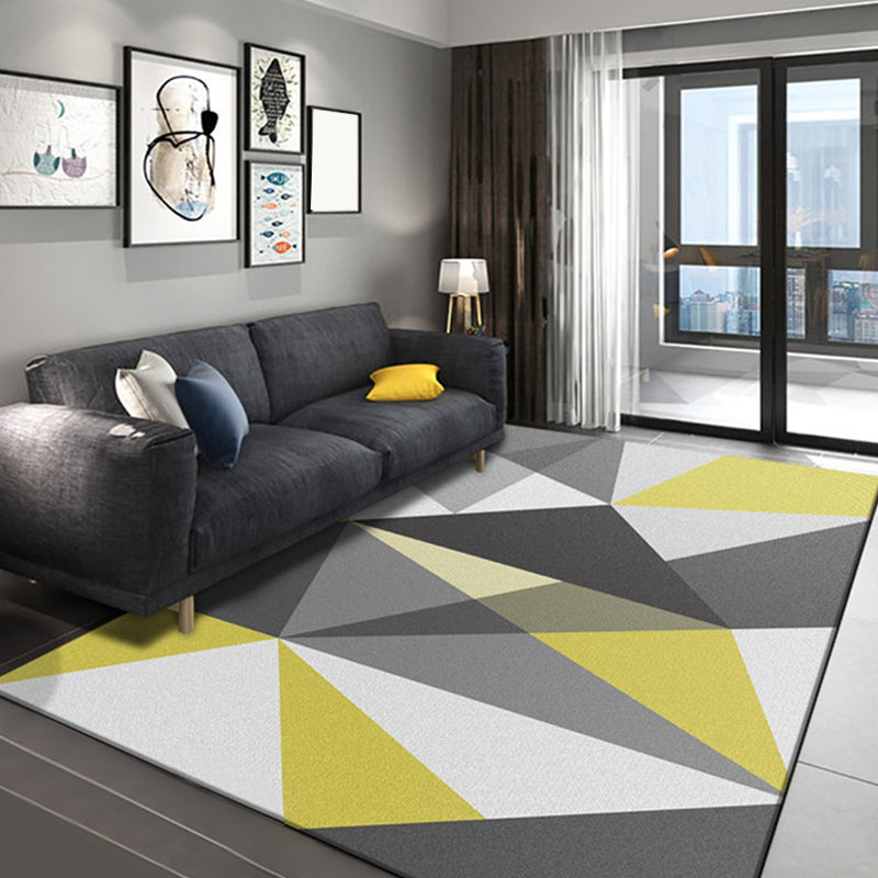 Special Geometrical Colorblock Rug Bright Modern Style Rug Polypropylene Stain Resistant Machine Wash Carpet for Home Light Gray Clearhalo 'Area Rug' 'Modern' 'Rugs' Rug' 1927645