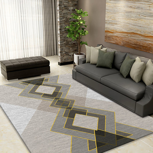 Soft Color Modern Rug Synthetics Geometric Shapes Area Carpet Easy Care Anti-Slip Rug for Home Decoration Black Clearhalo 'Area Rug' 'Modern' 'Rugs' Rug' 1927679