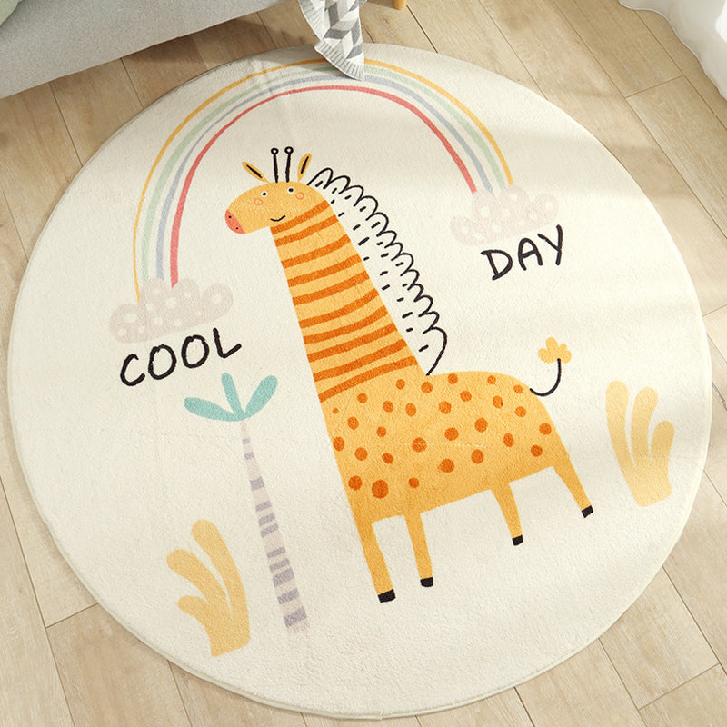 Adorable Animal Indoor Rug Soft Color Cartoon Carpet Polypropylene Machine Washable Rug for Kids Room Ginger Clearhalo 'Area Rug' 'Rug' 1927690