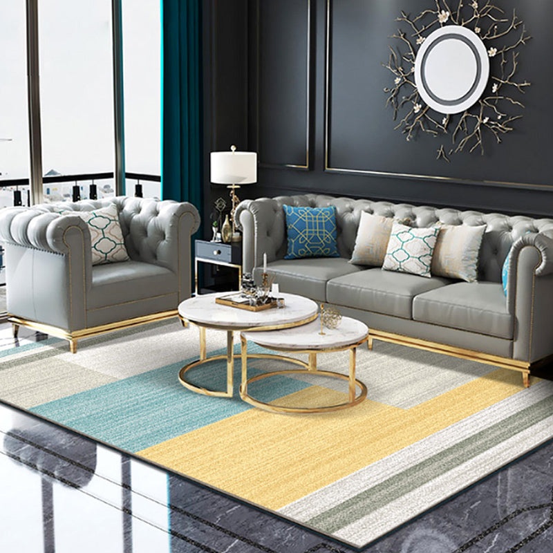 Pastel Geometrical Patterned Rug Polyester Nordic Carpet Stain-Proof Non-Slip Backing Rug for Living Room Yellow Clearhalo 'Area Rug' 'Modern' 'Rugs' Rug' 1927697