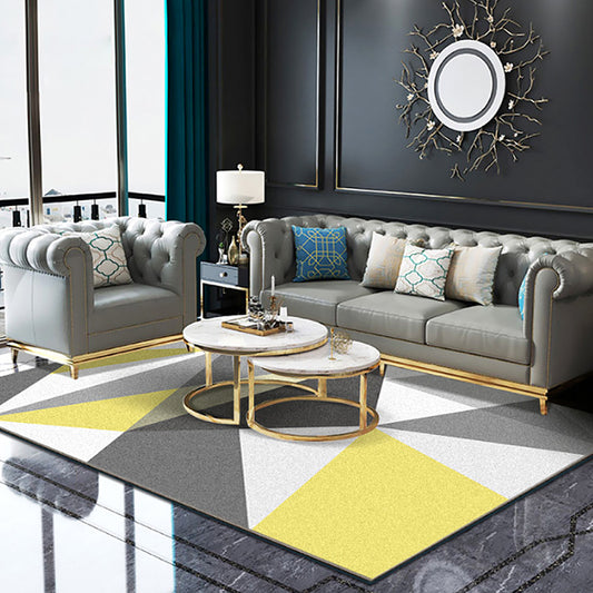 Bold Triangle Print Indoor Rug Multi-Colored Modern Area Carpet Synthetics Easy Care Rug for Home Decor Yellow Clearhalo 'Area Rug' 'Modern' 'Rugs' Rug' 1927735