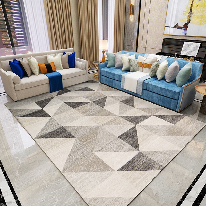 Soft Color House Interior Rug Modern Pencil Sketch Geometric Print Carpet Polyester Stain-Proof Anti-Slip Rug Light Brown Clearhalo 'Area Rug' 'Modern' 'Rugs' Rug' 1927770