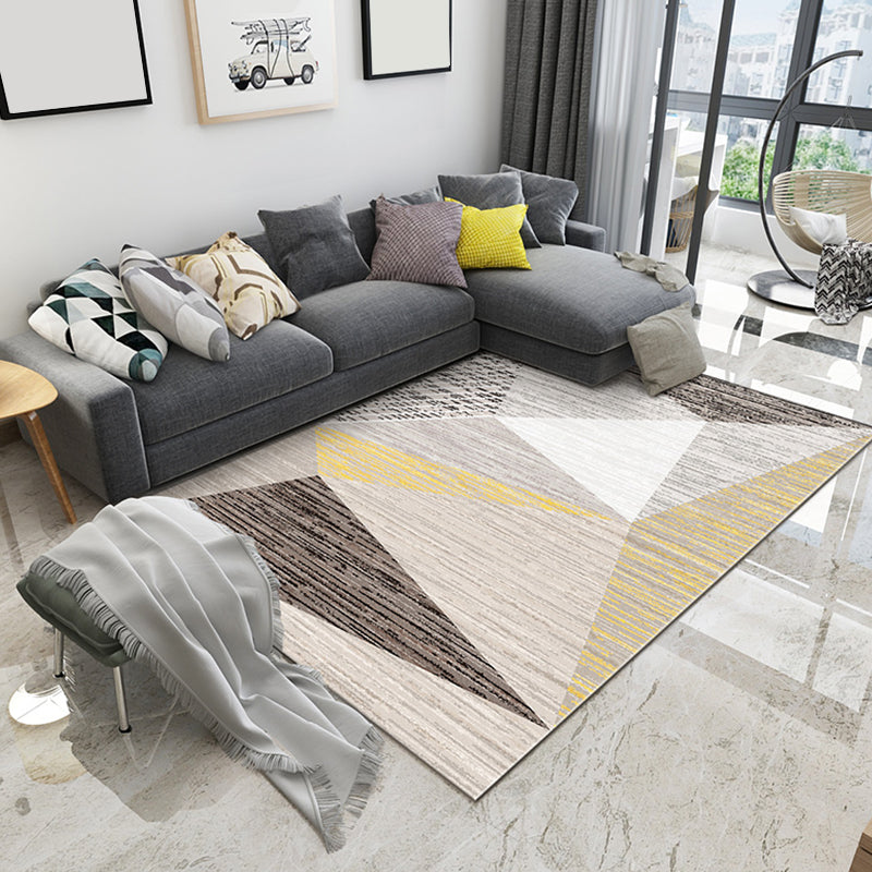 Soft Color House Interior Rug Modern Pencil Sketch Geometric Print Carpet Polyester Stain-Proof Anti-Slip Rug Brown Clearhalo 'Area Rug' 'Modern' 'Rugs' Rug' 1927771