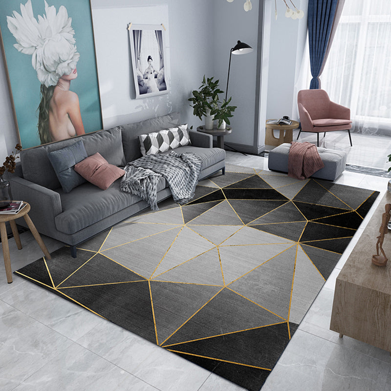 Multicolor 3D Effect Geometric Rug Synthetics Contemporary Carpet Washable Pet Friendly Rug for Home Black Clearhalo 'Area Rug' 'Modern' 'Rugs' Rug' 1927814