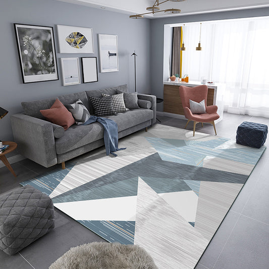 Multicolor 3D Effect Geometric Rug Synthetics Contemporary Carpet Washable Pet Friendly Rug for Home Sky Blue Clearhalo 'Area Rug' 'Modern' 'Rugs' Rug' 1927818